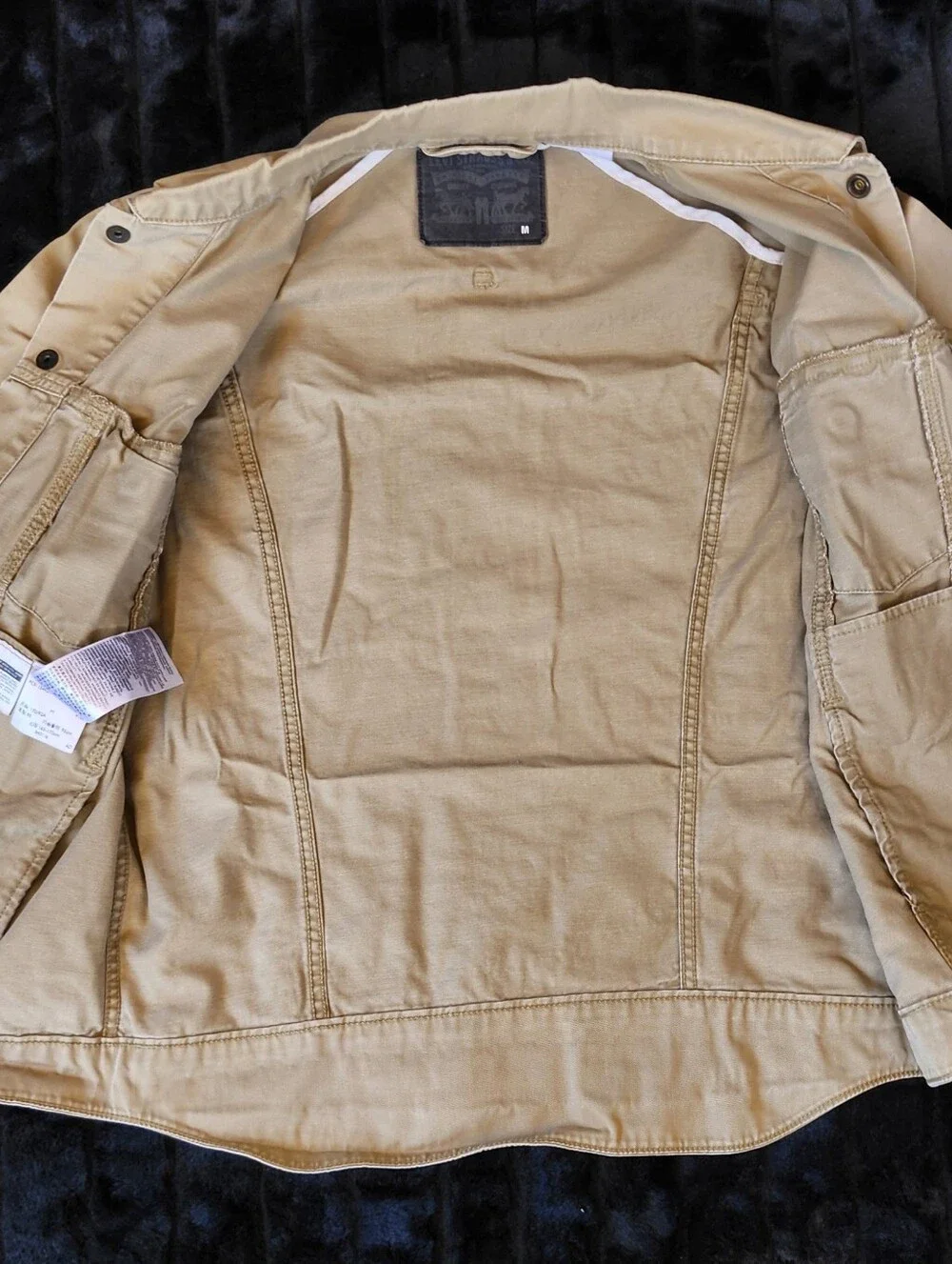 Levis Khaki Commuter Trucker Jacket Medium - Picture 7 of 12